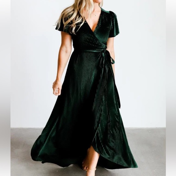 Baltic Born Size Small Green Maxi dress, Athena Pleated Maxi Dress - Picture 1 of 8